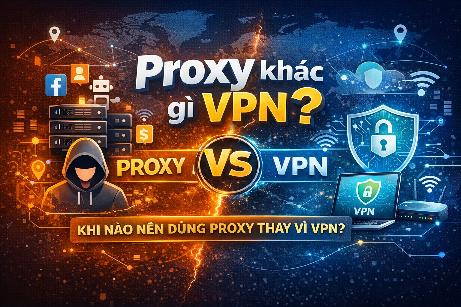 Proxy khác gì VPN? Khi nào nên dùng proxy thay vì VPN?